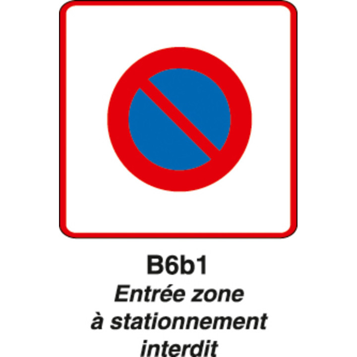 Panneau zone de stationnement
