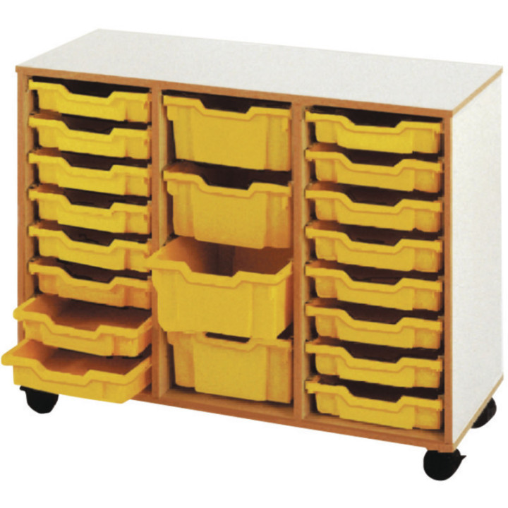 Meuble mobile 3 colonnes avec bacs