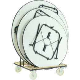Chariot pour 6 tables rondes