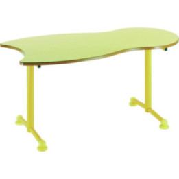 Abeille : table forme curviligne sur base rectangle.