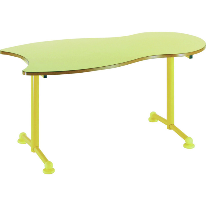 Abeille : table forme curviligne sur base rectangle.
