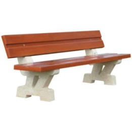 Banc et banquette béton aspect bois