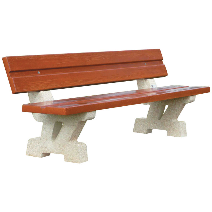 Banc et banquette béton aspect bois
