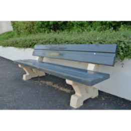 Banc en béton aspect bois Gris