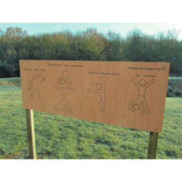 Panneau échauffement - Parcours sportif