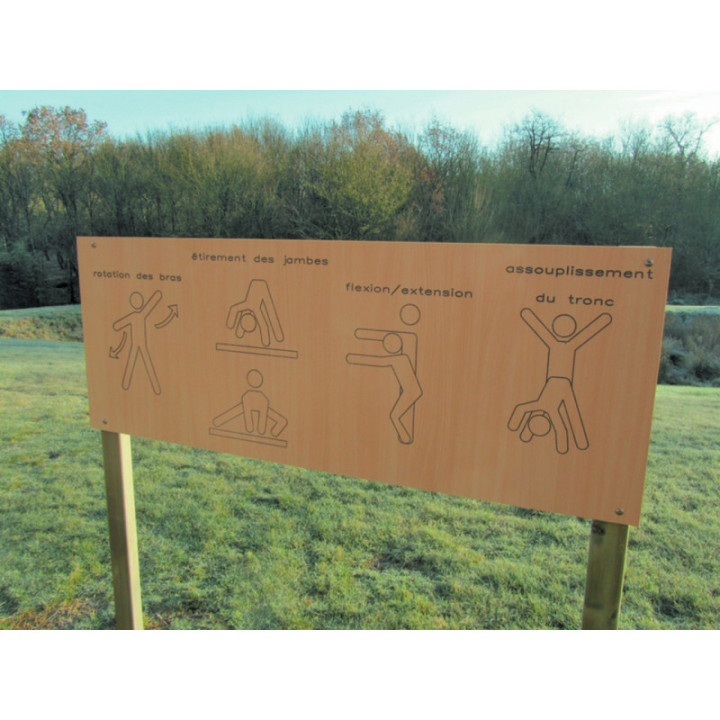Panneau échauffement - Parcours sportif