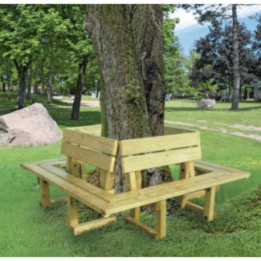 Banc bois Chevrier tour d'arbre