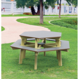 Table pique-nique hexagonale enfants