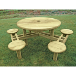 Table pique-nique bois ronde Myrtille