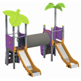 Structure Tropical 2 toboggans pour parc