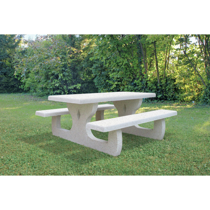 Table pique-nique béton rectangle