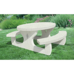 Table pique-nique béton Ovale