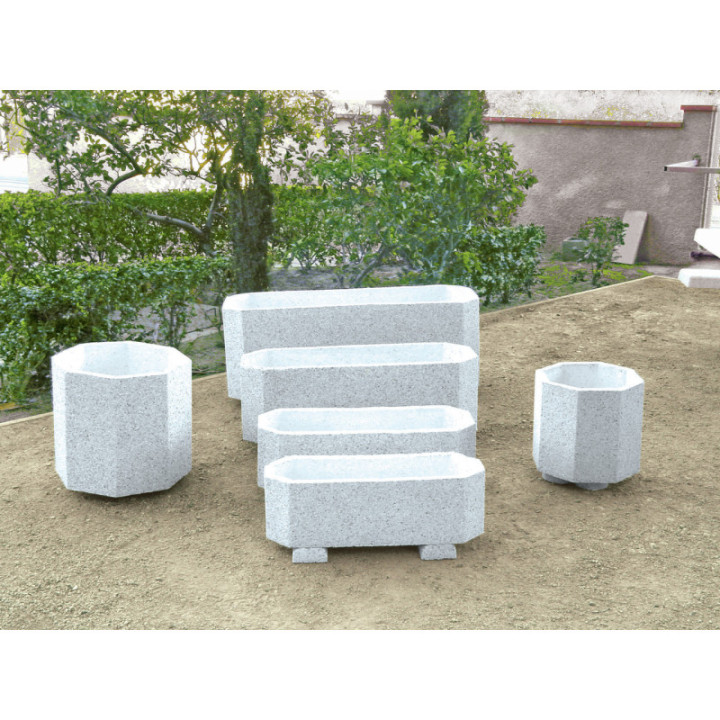 Jardinière béton octogonale
