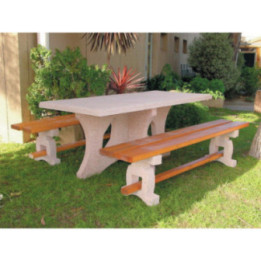 Table pique-nique béton et bois Baccarat