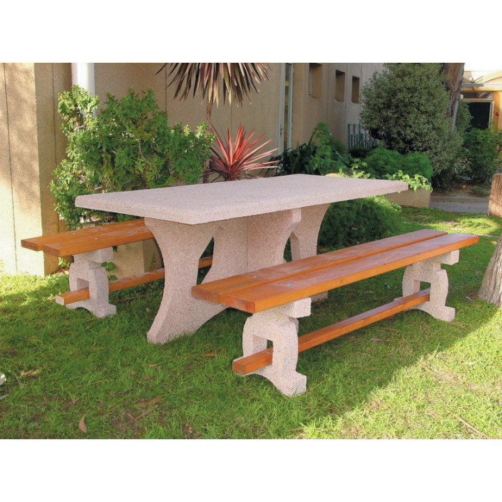 Table pique-nique béton et bois Baccarat