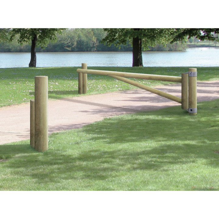 Barrière pivotante bois Rondin