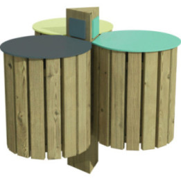 Poubelle tri sélectif bois Cotinus
