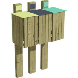 Poubelle tri sélectif bois Cotinus
