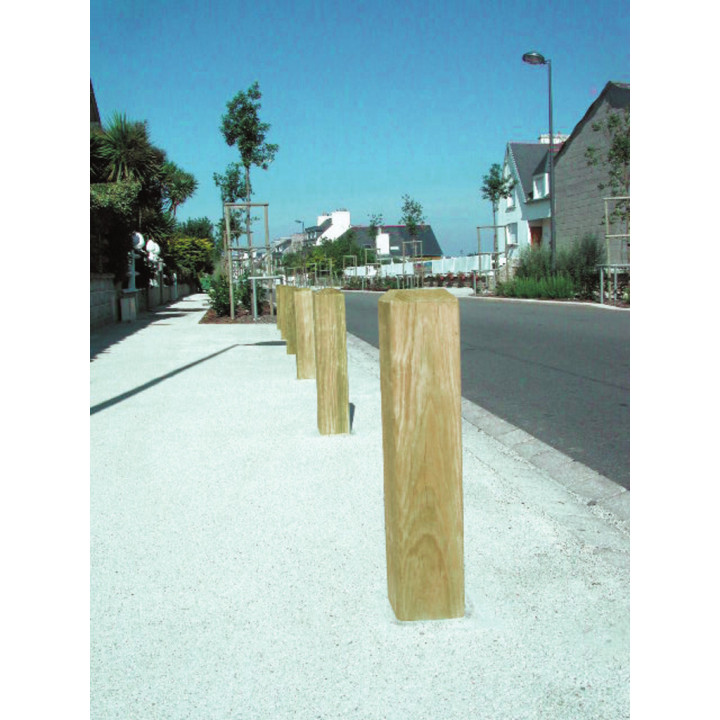 Borne bois carrée fixe