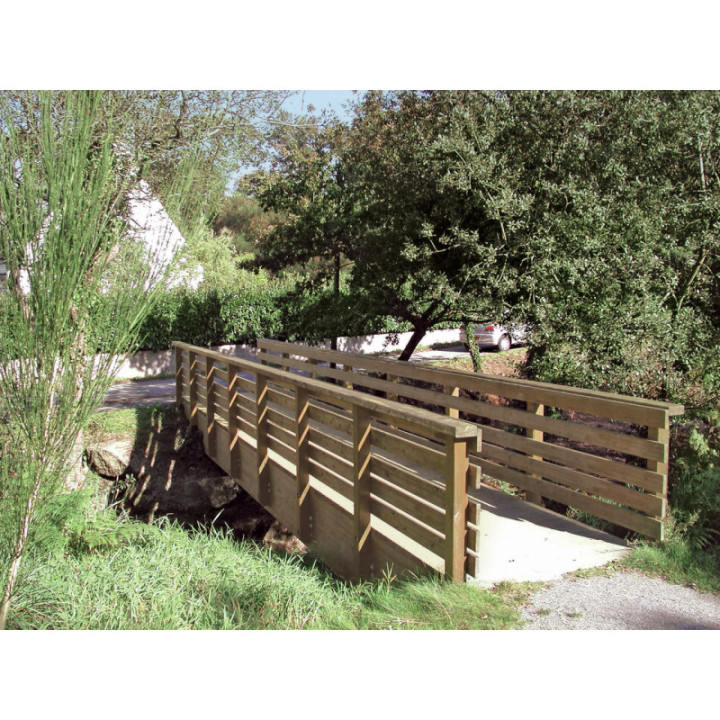 Passerelle droite en lamellé-collé
