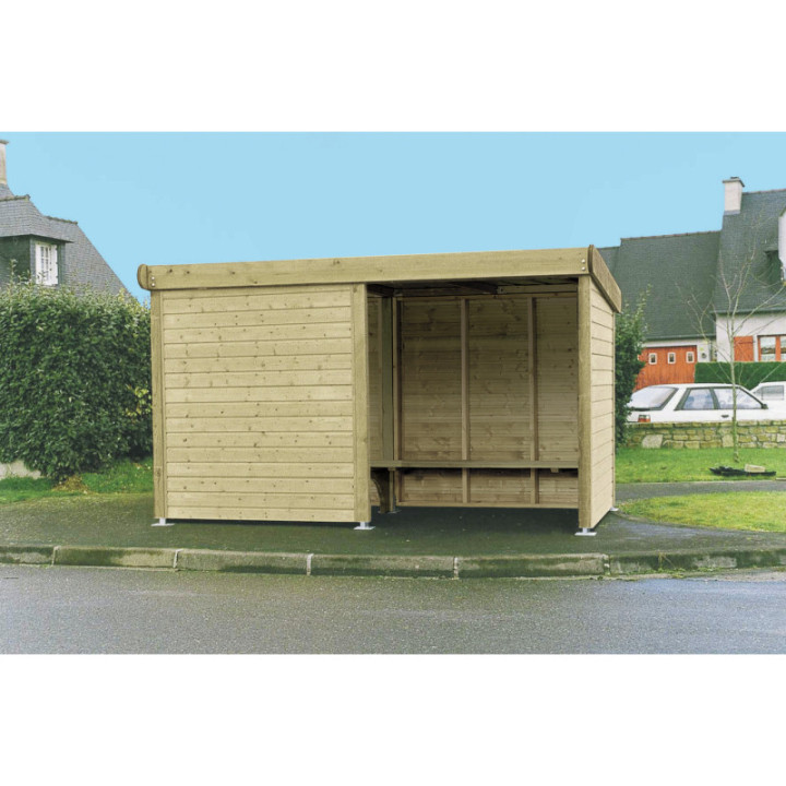Abri avec paroi coupe-vent