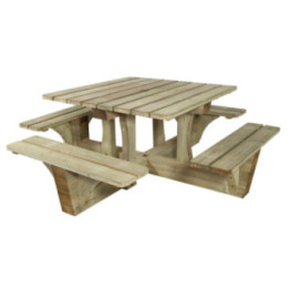 Table pique-nique bois carrée Romans