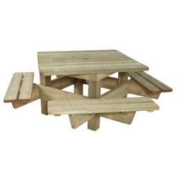 Table pique-nique bois carrée Caen