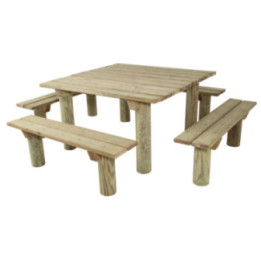 Table pique-nique bois carrée Cassis