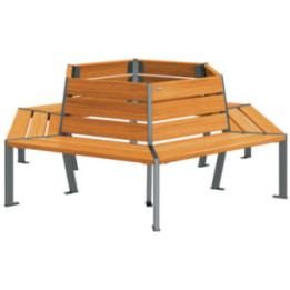 Banc bois tour d'arbre Silaos