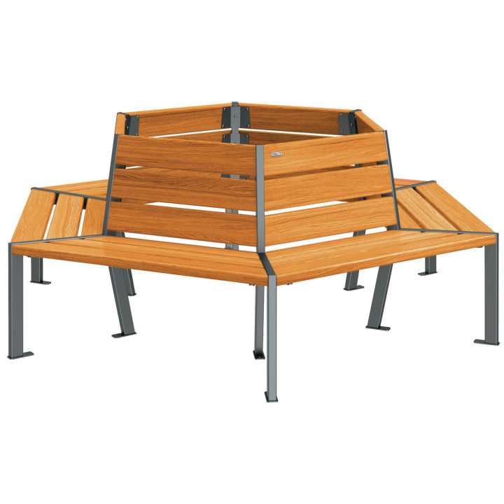 Banc bois tour d'arbre Silaos