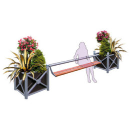 Banc à installer entre 2 bacs