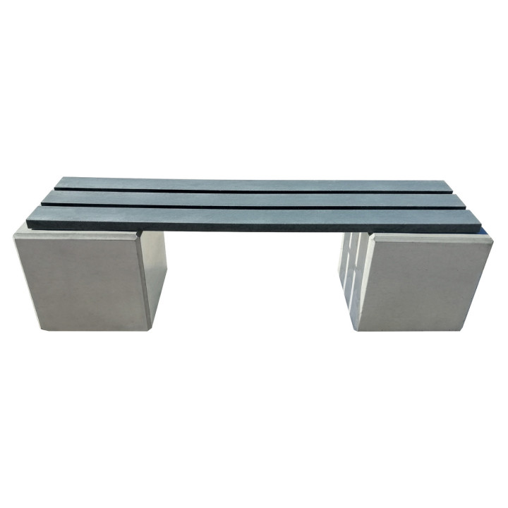 Banquette béton et plastique recyclé Mod