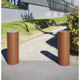 Borne acier pommeau inox