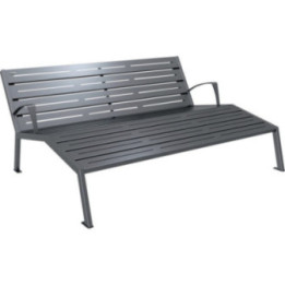 Chaise longue espace public Silaos acier