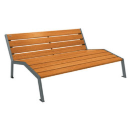 Chaise longue urbaine Silaos acier et bois
