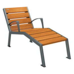Chaise longue urbaine Silaos acier et bois