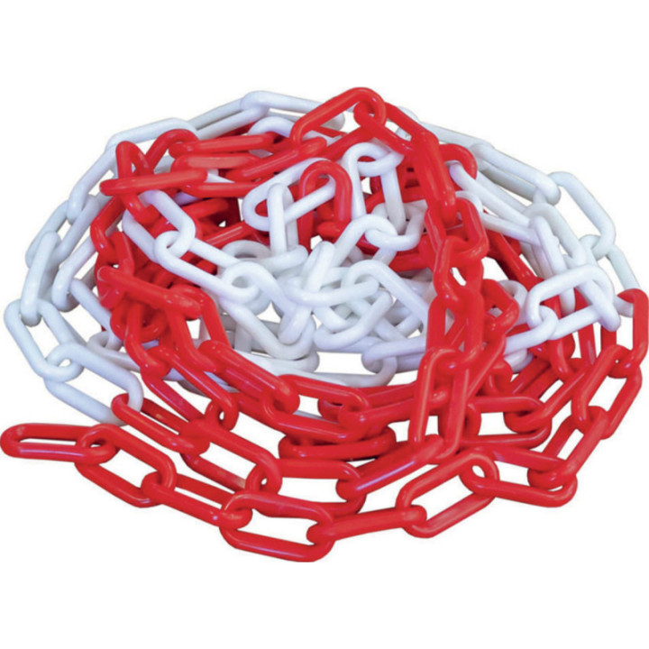 Chaîne plastique rouge et blanche