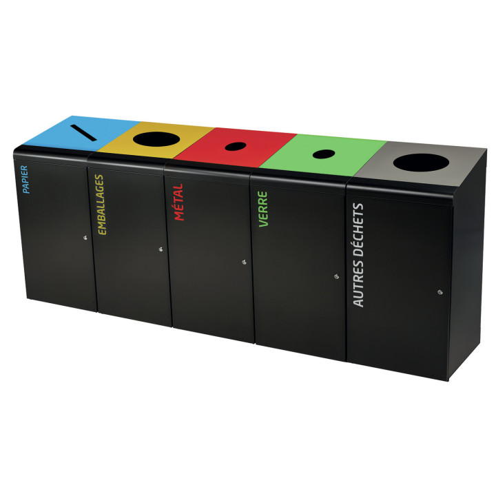 Corbeille tri sélectif acier 120 L Tripoz