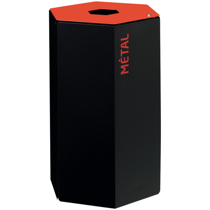 Corbeille tri sélectif acier 50 L Hexatri