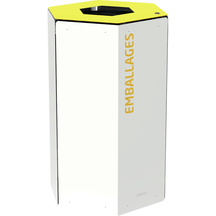 Corbeille tri sélectif acier 50 L Hexatri