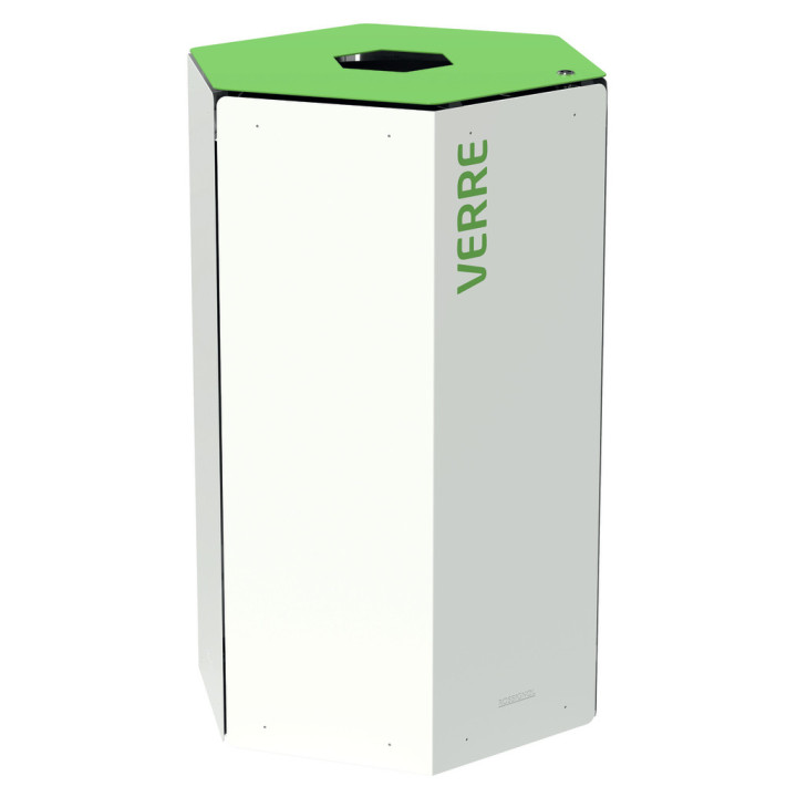 Corbeille tri sélectif acier 50 L Hexatri