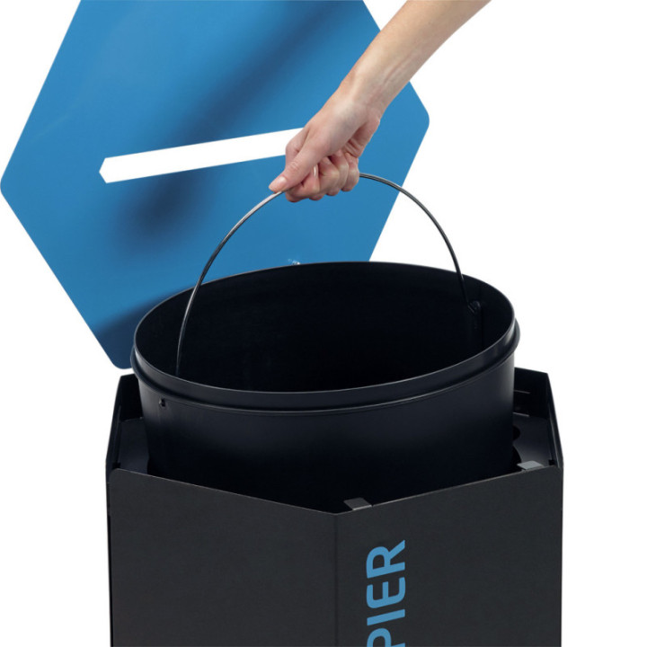 Corbeille tri sélectif acier 50 L Hexatri