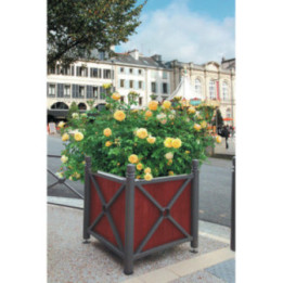Jardinière acier et bois Province carrée