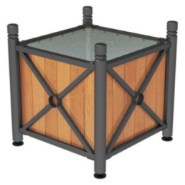 Jardinière acier et bois Province carrée