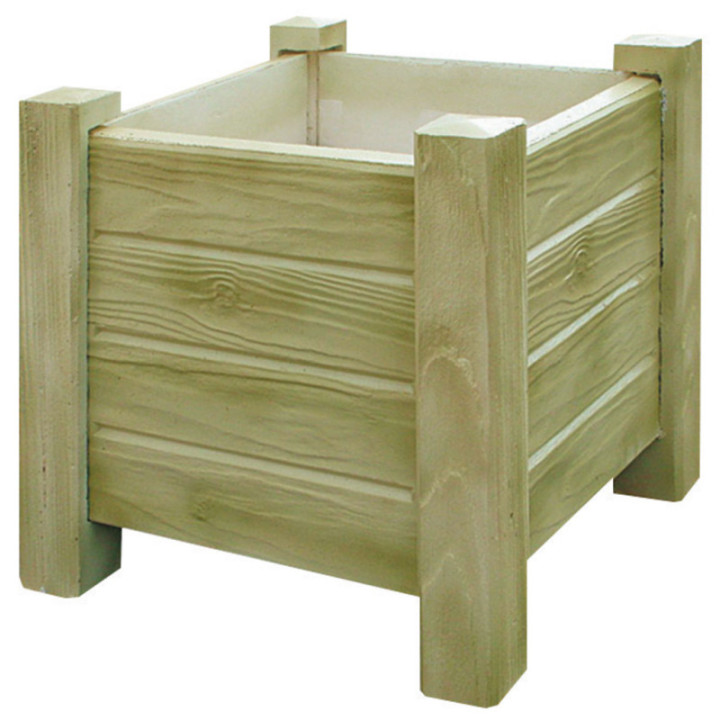 Jardinière béton Ontario imitation bois