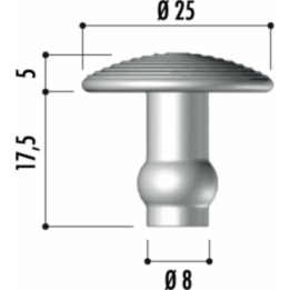 Lot de 250 clous podotactiles inox sans scellement