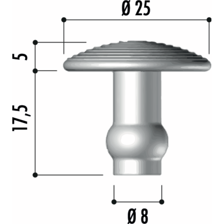 Lot de 250 clous podotactiles inox sans scellement