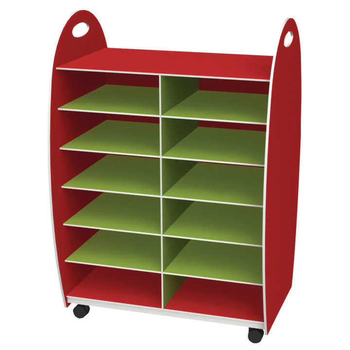 Meuble de rangement scolaire mobile