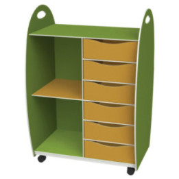 Meuble de rangement scolaire mobile