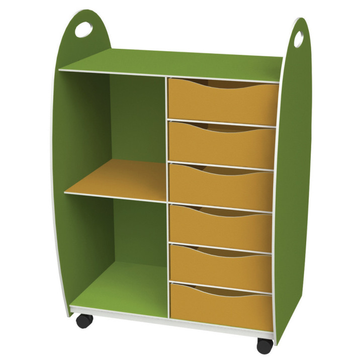 Meuble de rangement scolaire mobile